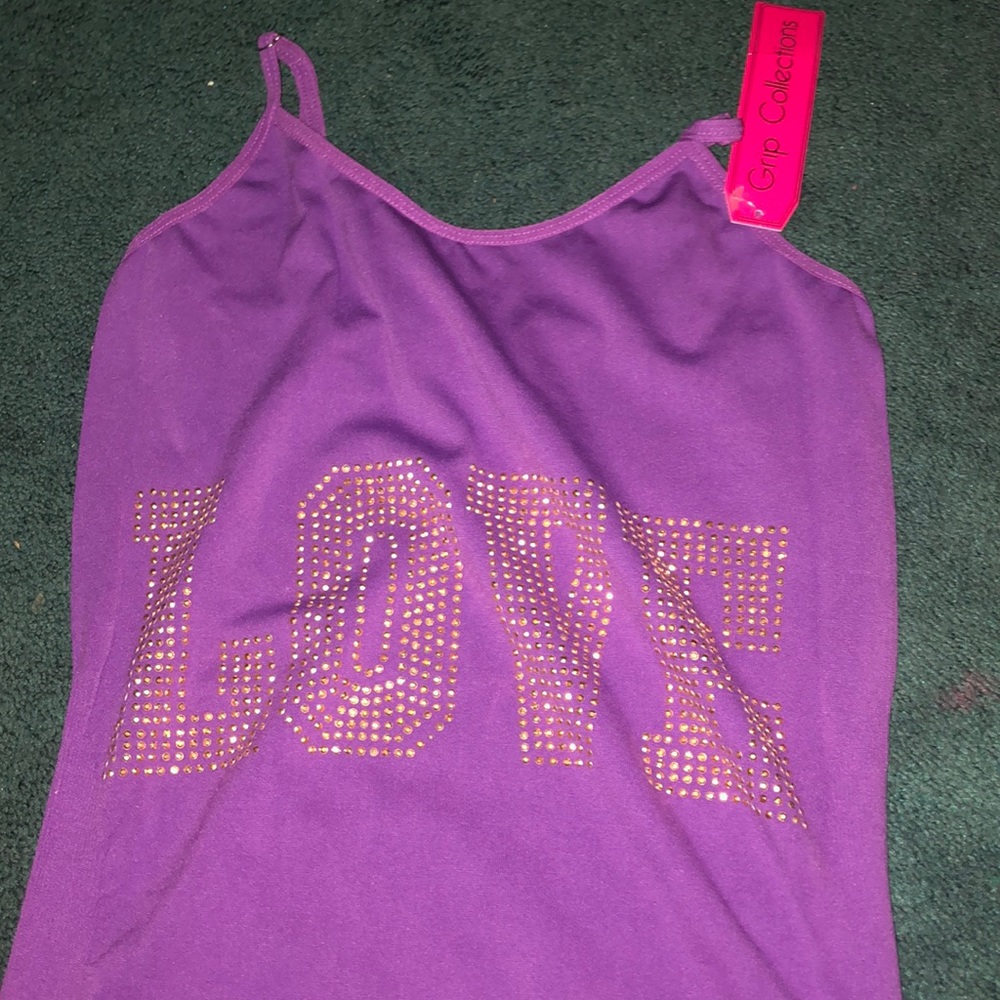 Purple “love” tank top